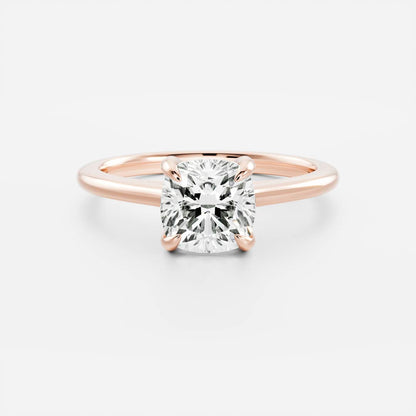 Cushion: Cathedral Solitaire Lab Grown Diaond Engagement Ring