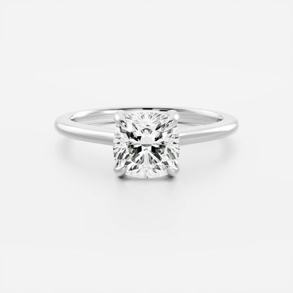 Cushion: Cathedral Solitaire Lab Grown Diaond Engagement Ring