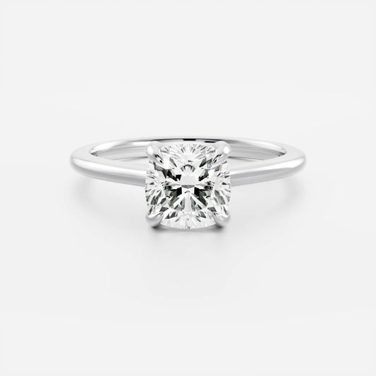 Cushion: Cathedral Solitaire Lab Grown DiamondEngagement Ring