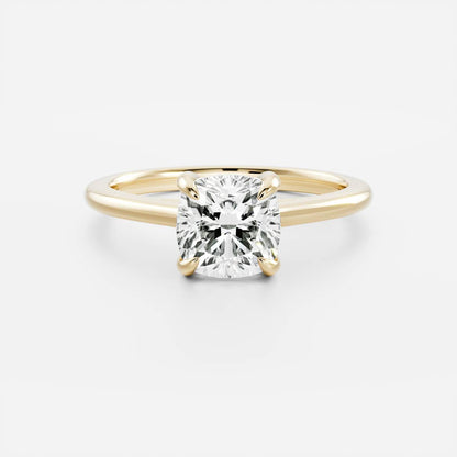 Cushion: Cathedral Solitaire Lab Grown Diaond Engagement Ring