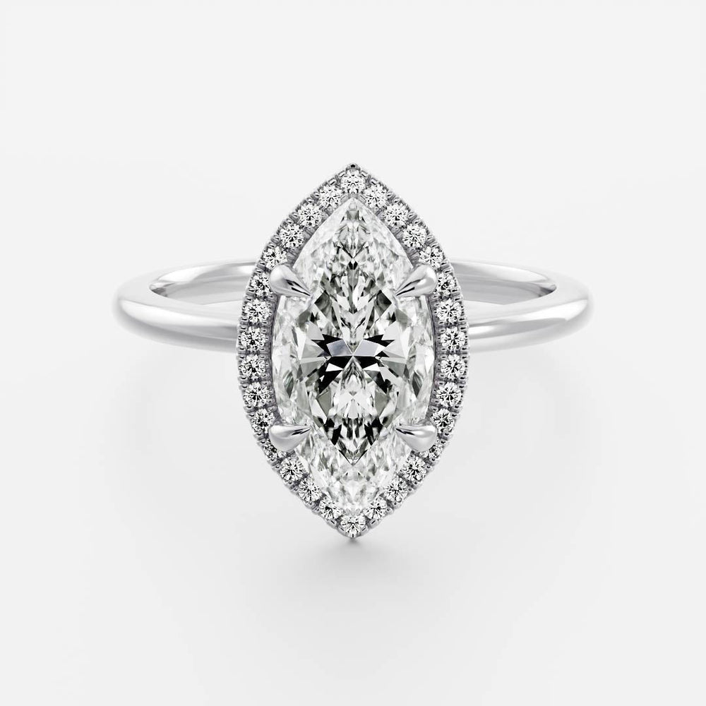 Marquise: Halo Lab Grown Diamond Engagement Ring