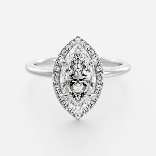 Marquise: Halo Lab Grown Diamond Engagement Ring
