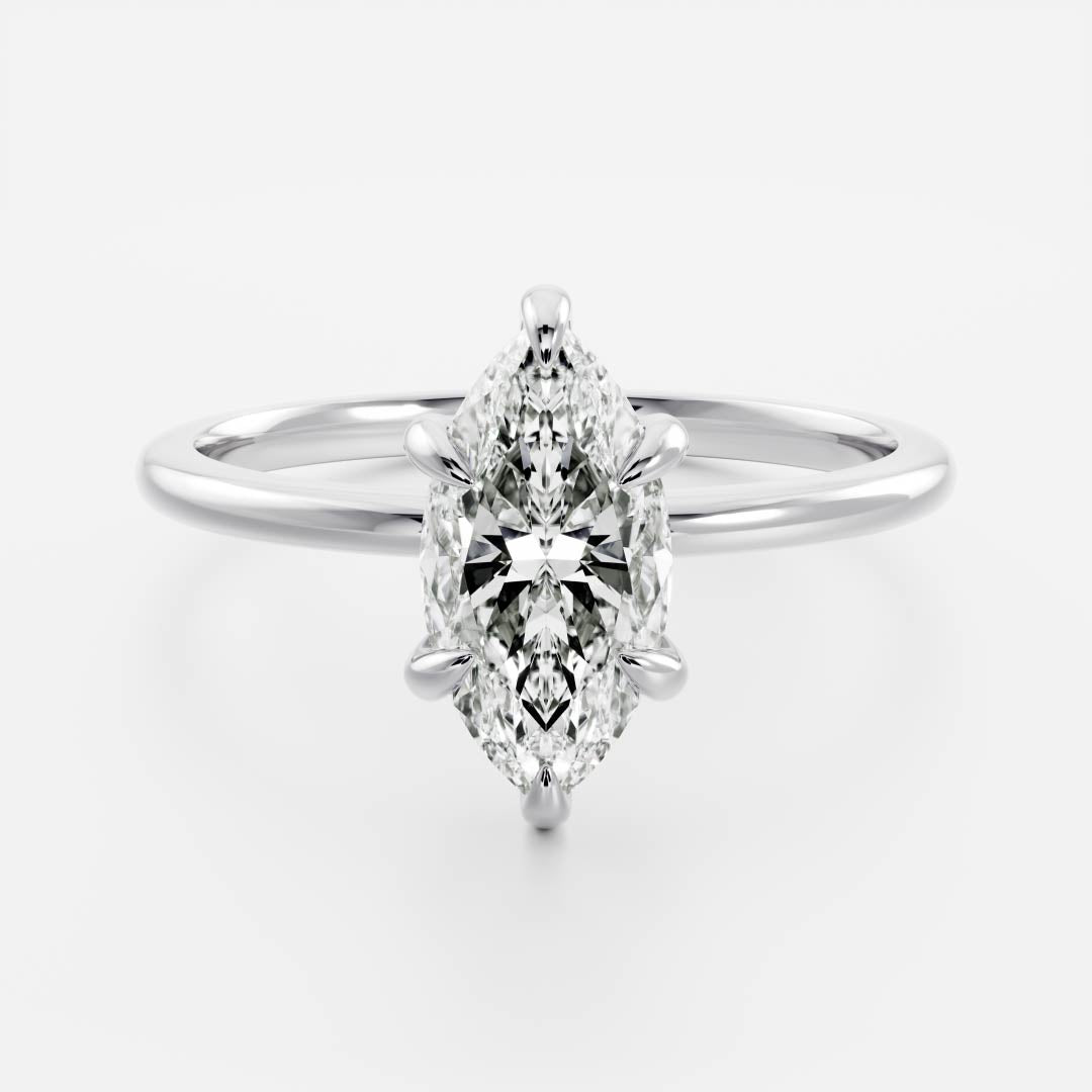 2 CT Marquise: Solitaire Lab Grown Diamond Engagement Ring