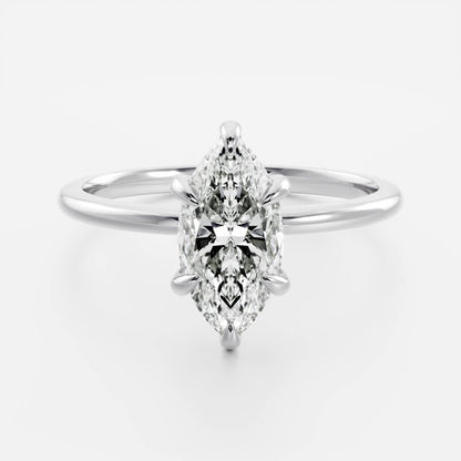 2 CT Marquise: Solitaire Lab Grown Diamond Engagement Ring