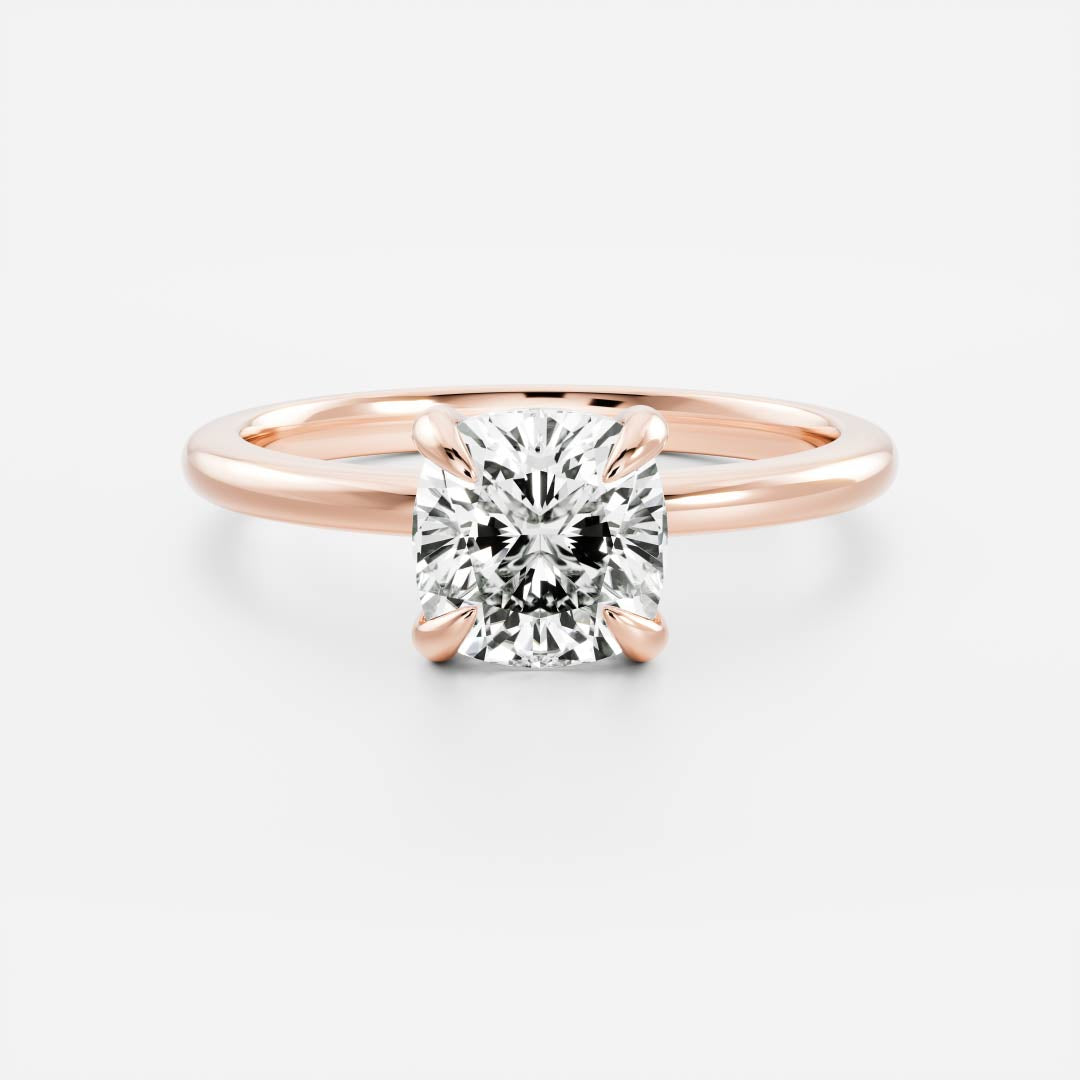 Cushion: Solitaire Lab Grown Diaond Engagement Ring