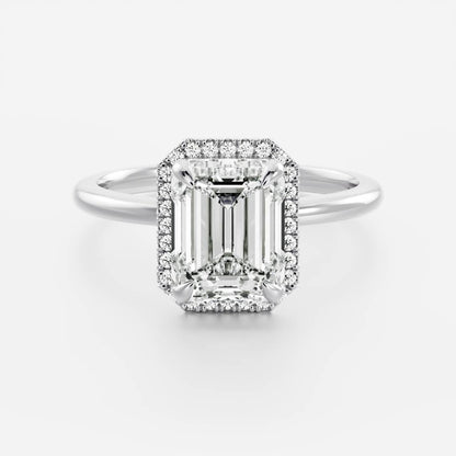Emerald: Halo Lab Grown Diamond Engagement Ring