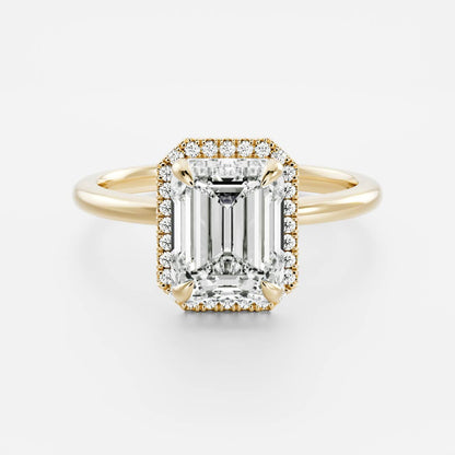 Emerald: Halo Lab Grown Diamond Engagement Ring