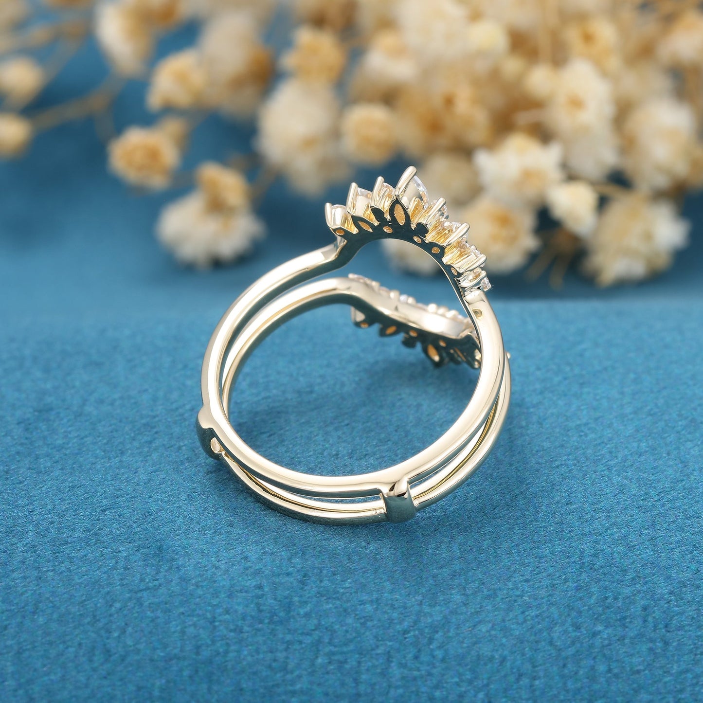 3.80 CT Round, Marquise & Pear Shaped Moissanite Multi Stones Wedding Band