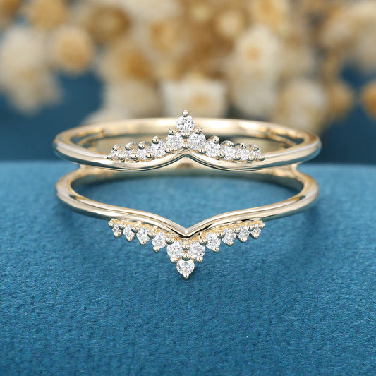 3.50 CT Round Shaped Moissanite Unique Wedding Band