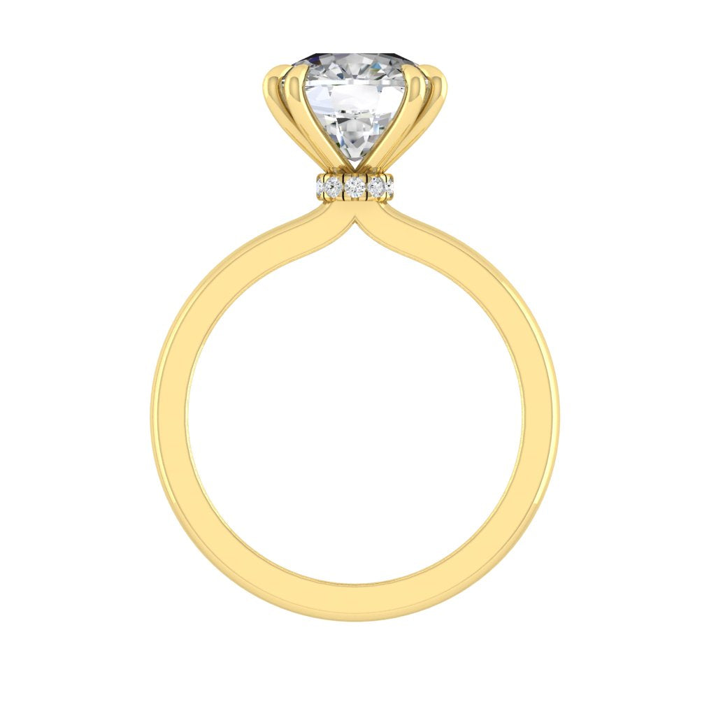 2.0 CT Cushion Cut Solitaire Moissanite Engagement Ring