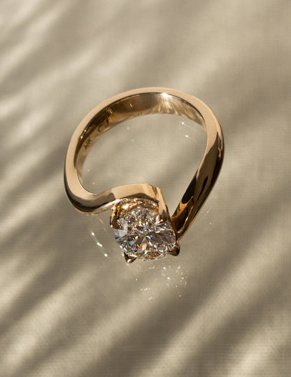1.0 - 3.0 CT Oval Cut Lab Grown Diamond Bypass Engagement Ring