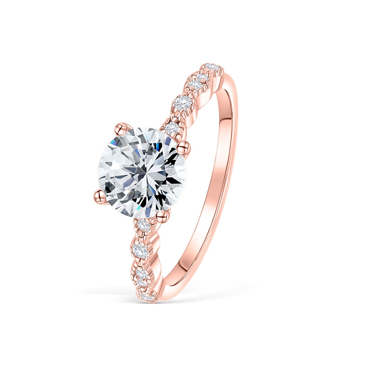 1.50 CT Round Cut Solitaire Moissanite Engagement Ring