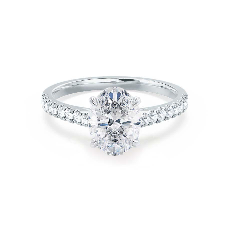 3.0 CT Oval Shaped Moissanite Solitaire Engagement Ring