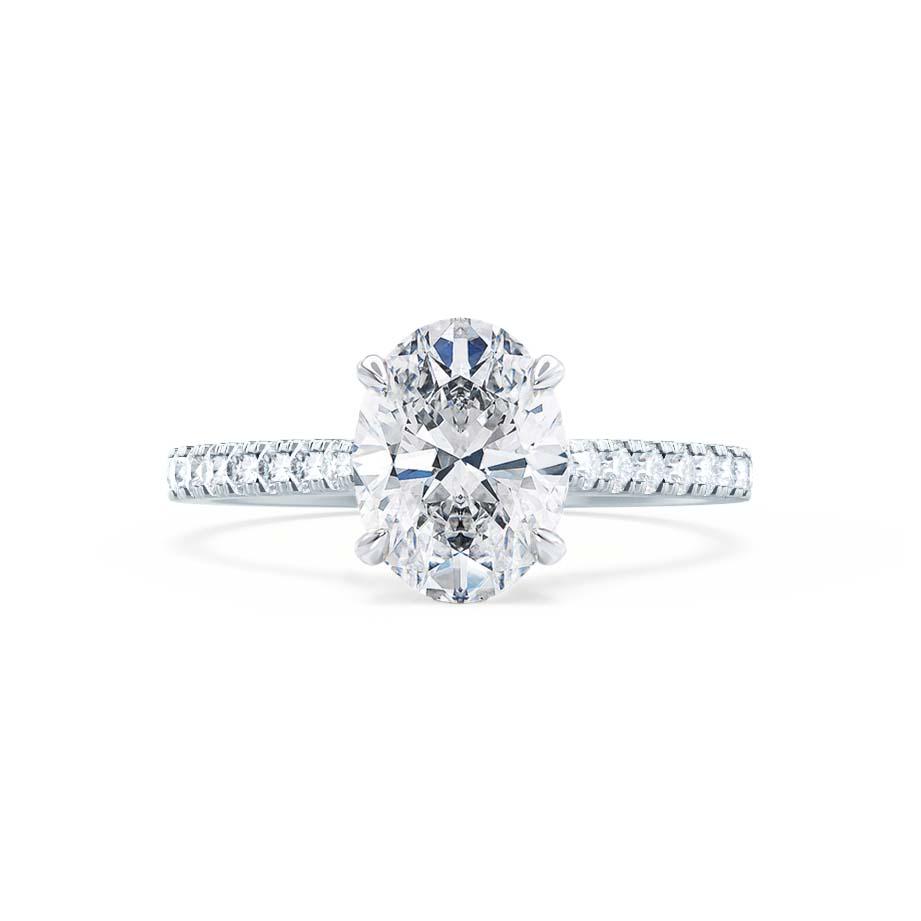 3.0 CT Oval Shaped Moissanite Solitaire Engagement Ring