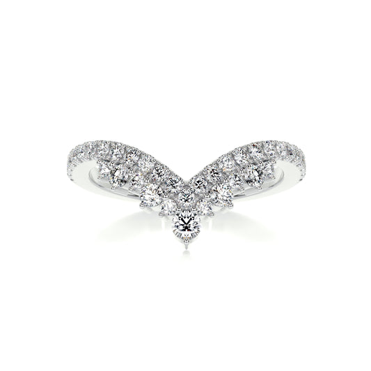 0.5 CT Round Swirl CVD EF/VVS Diamond Wedding Band 1