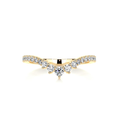 0.35 CT Round Curved CVD EF/VVS Diamond Wedding Band 4