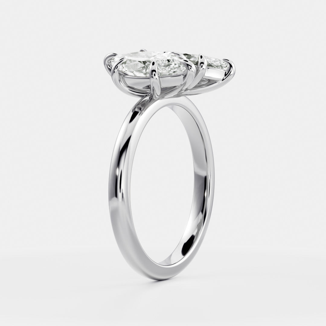 2 CT Marquise: Toi Et Moi Lab Grown Diamond Engagement Ring