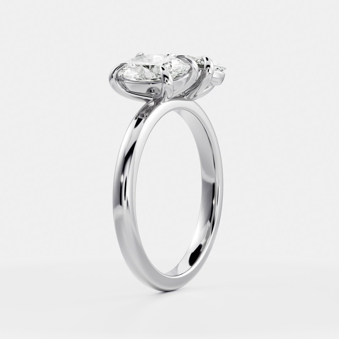 2 CT Oval: Toi Et Moi Lab Grown Diamond Engagement Ring