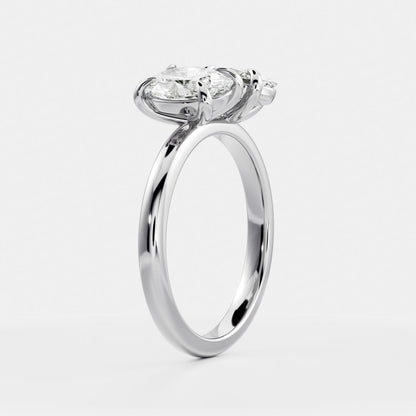 2 CT Oval: Toi Et Moi Lab Grown Diamond Engagement Ring