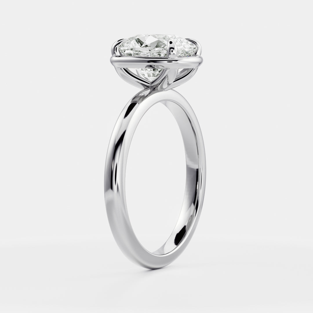 2.5 CT Old Min Cushion: Pronged Bezel Lab Grown Diamond Engagement Ring