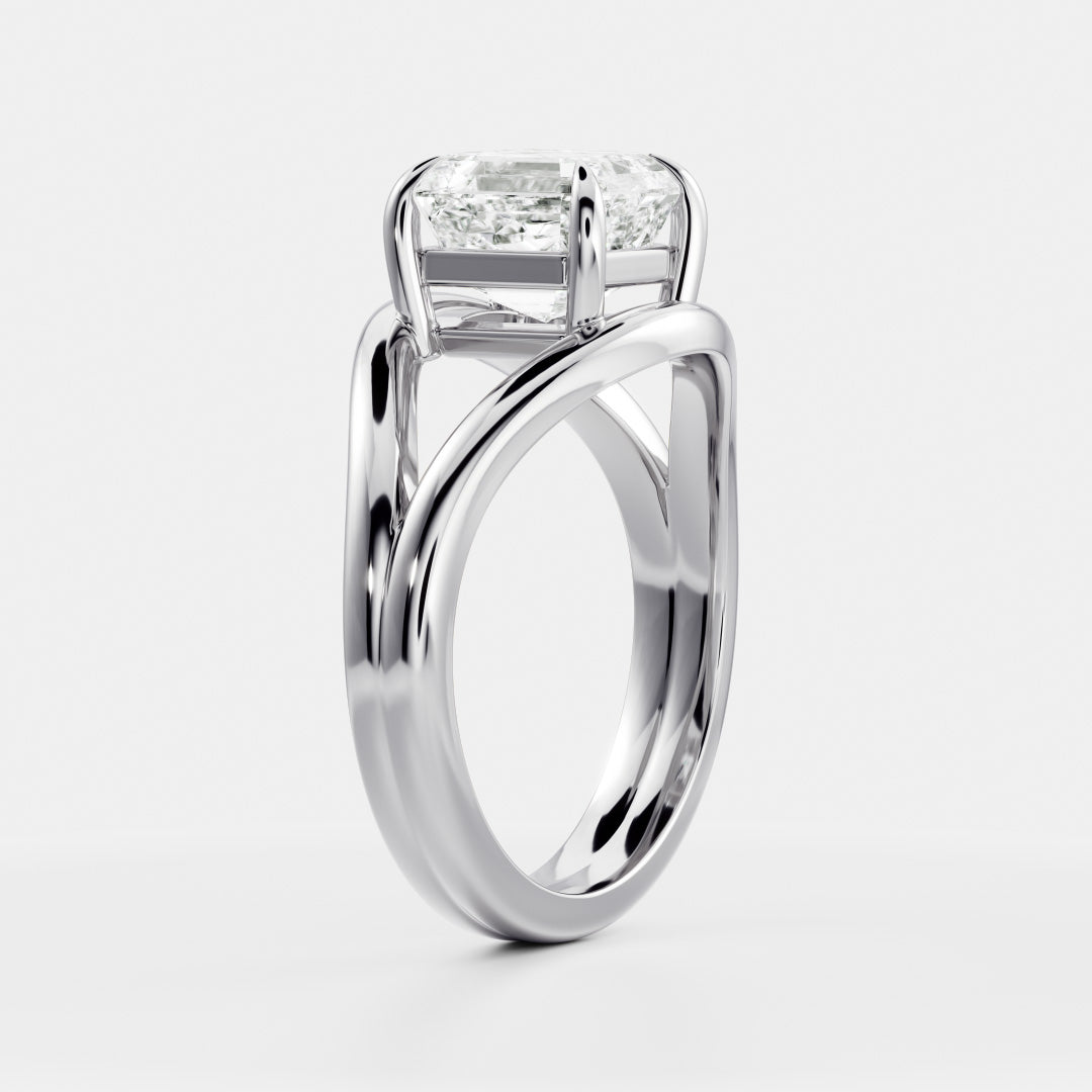 2 CT Asscher: Split Shank Lab Grown Diamond Engagement Ring