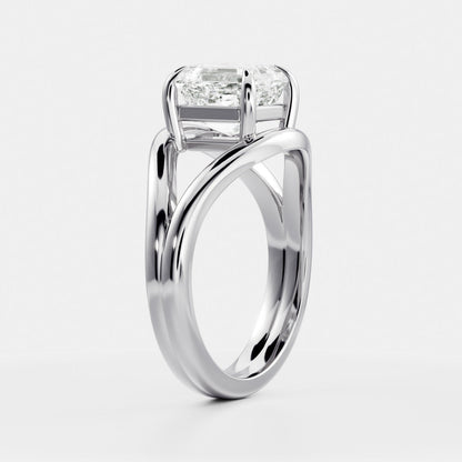 2 CT Asscher: Split Shank Lab Grown Diamond Engagement Ring