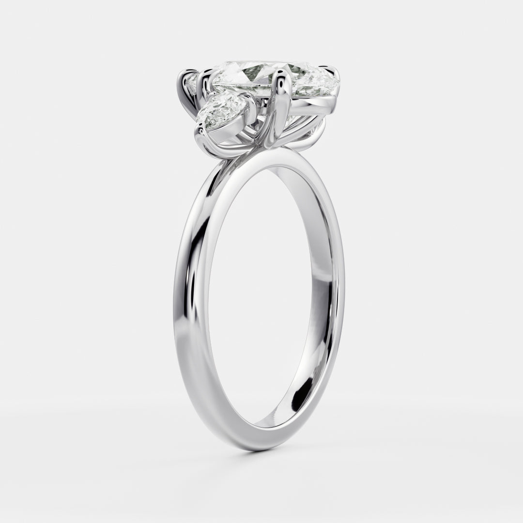 Pear: Three Stone Lab Grown Diamond
