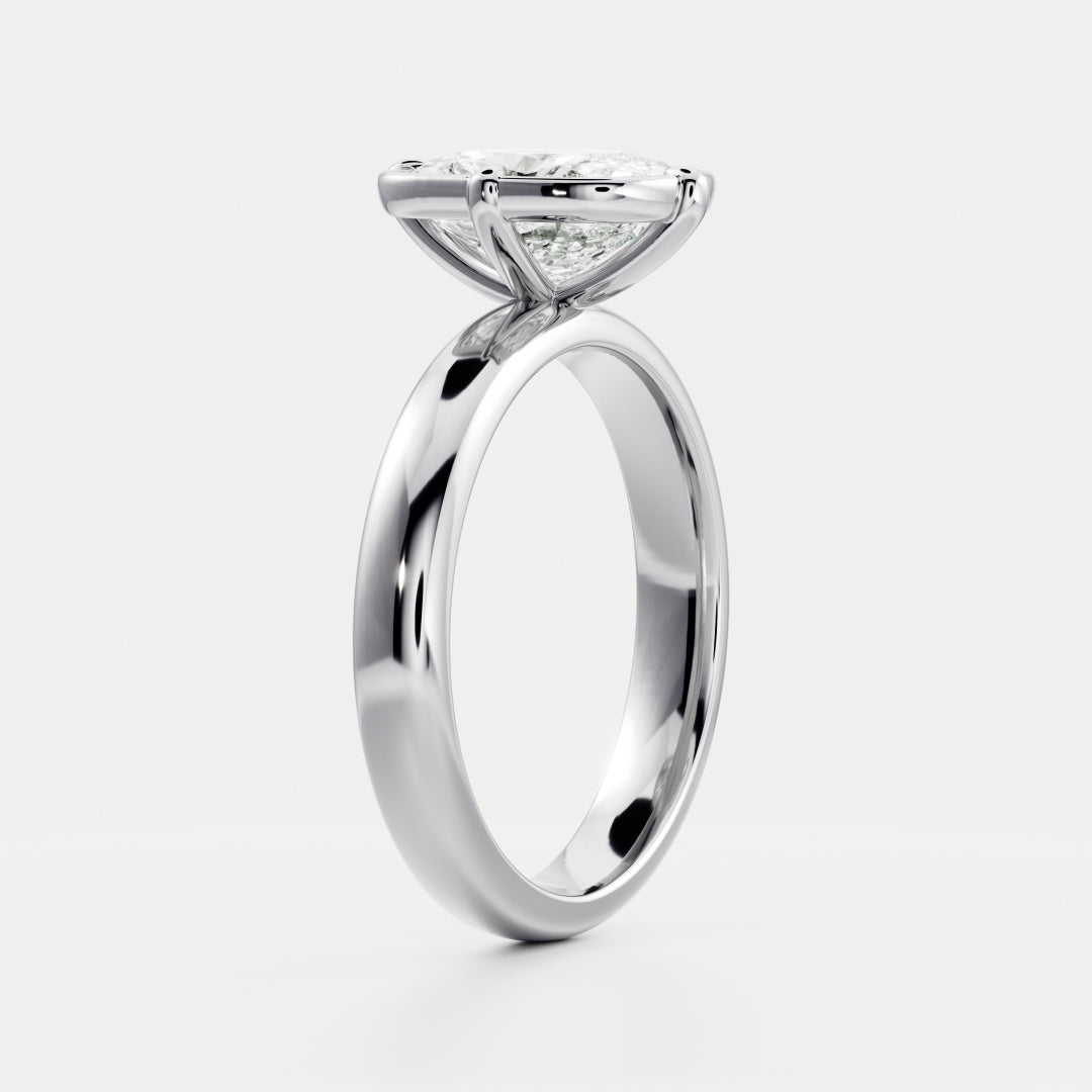 2.5 CT Elongated Cushion: Pronged Bezel Lab Grown Diamond Engagement Ring
