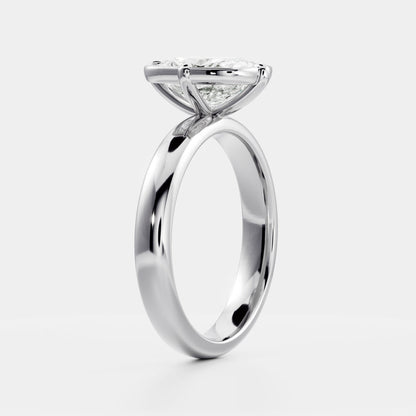 2.5 CT Elongated Cushion: Pronged Bezel Lab Grown Diamond Engagement Ring
