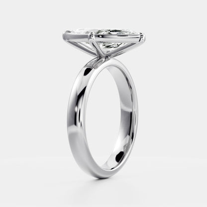 2.5 CT Marquise: Pronged Bezel Lab Grown Diamond Engagement Ring