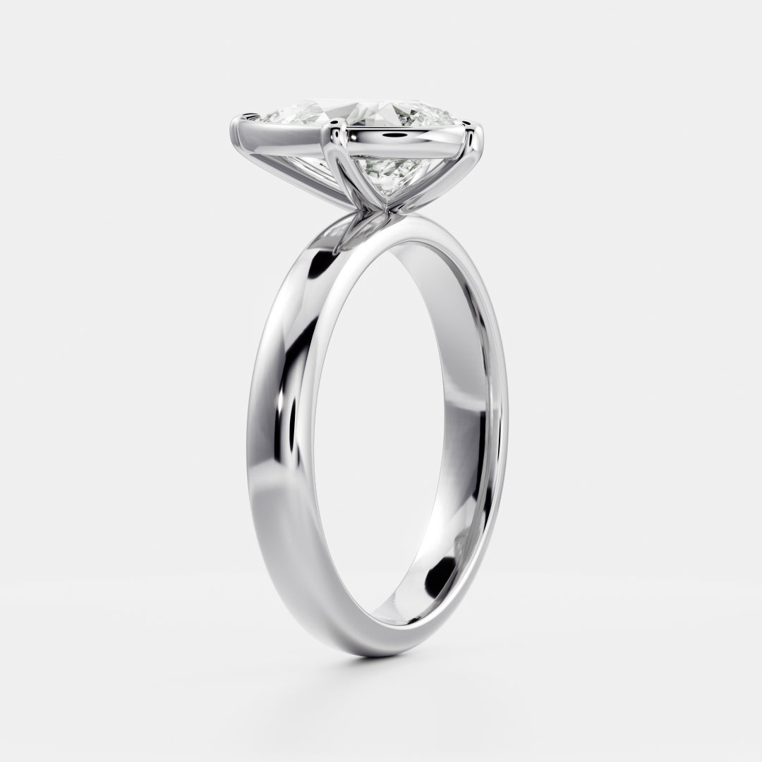 2 CT Pear: Pronged Bezel Lab Grown Diamond Engagement Ring