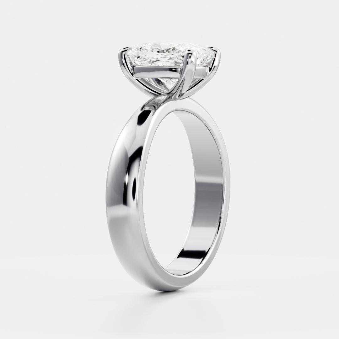 1.5 CT Elongated Cushion: Chunky Solitaire Lab Grown Diamond Engagement Ring