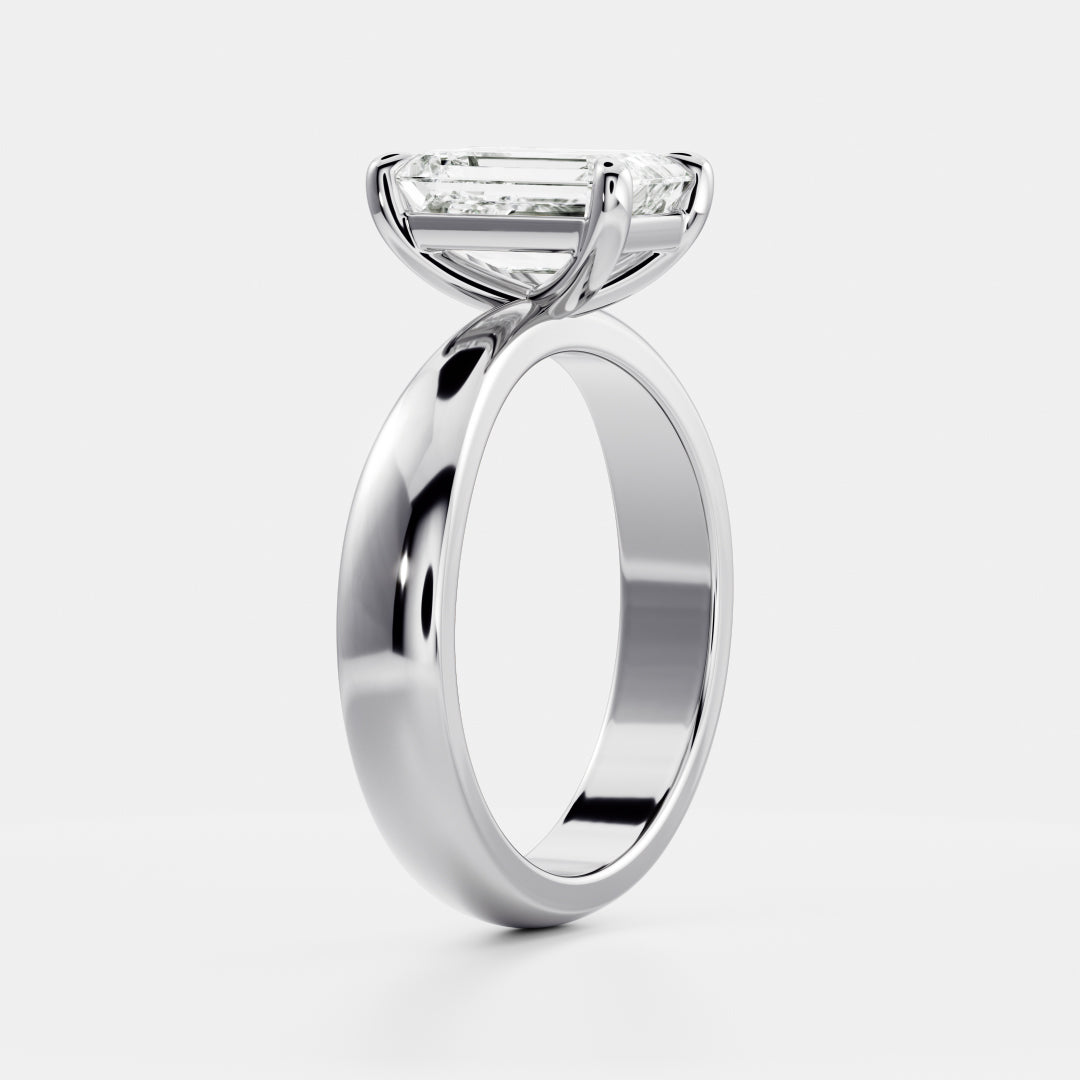 Emerald: Tapered Solitaire Lab Grown Diamond