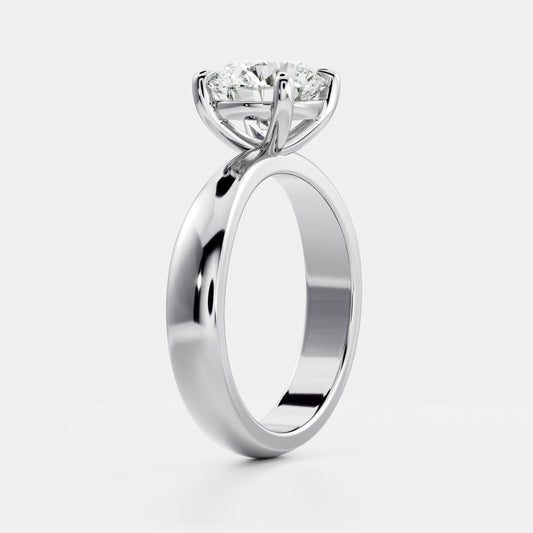 Round: Tapered Solitaire Lab Grown Diamond Engagement Ring
