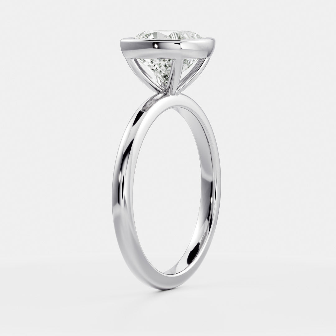 Cushion: Bezel Solitaire Lab Grown Diamond