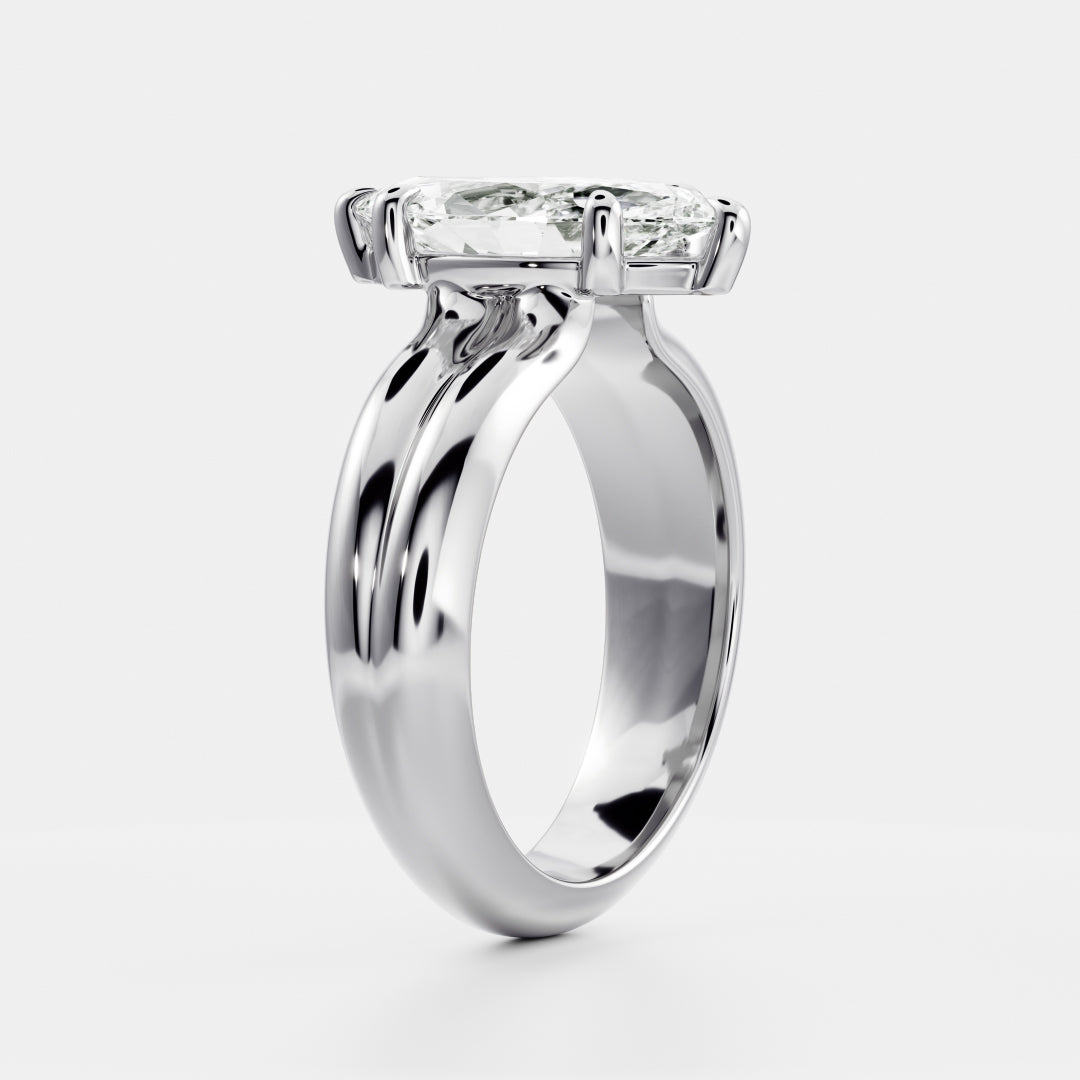 Marquise: Double Band Solitaire Lab Grown Diamond