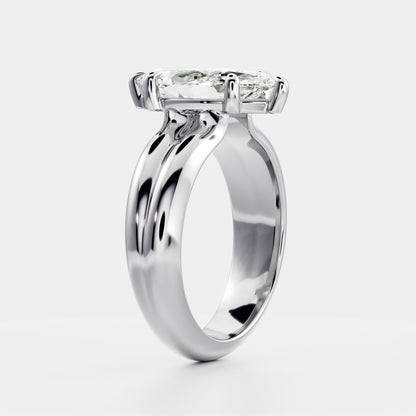 Marquise: Double Band Solitaire Lab Grown Diamond