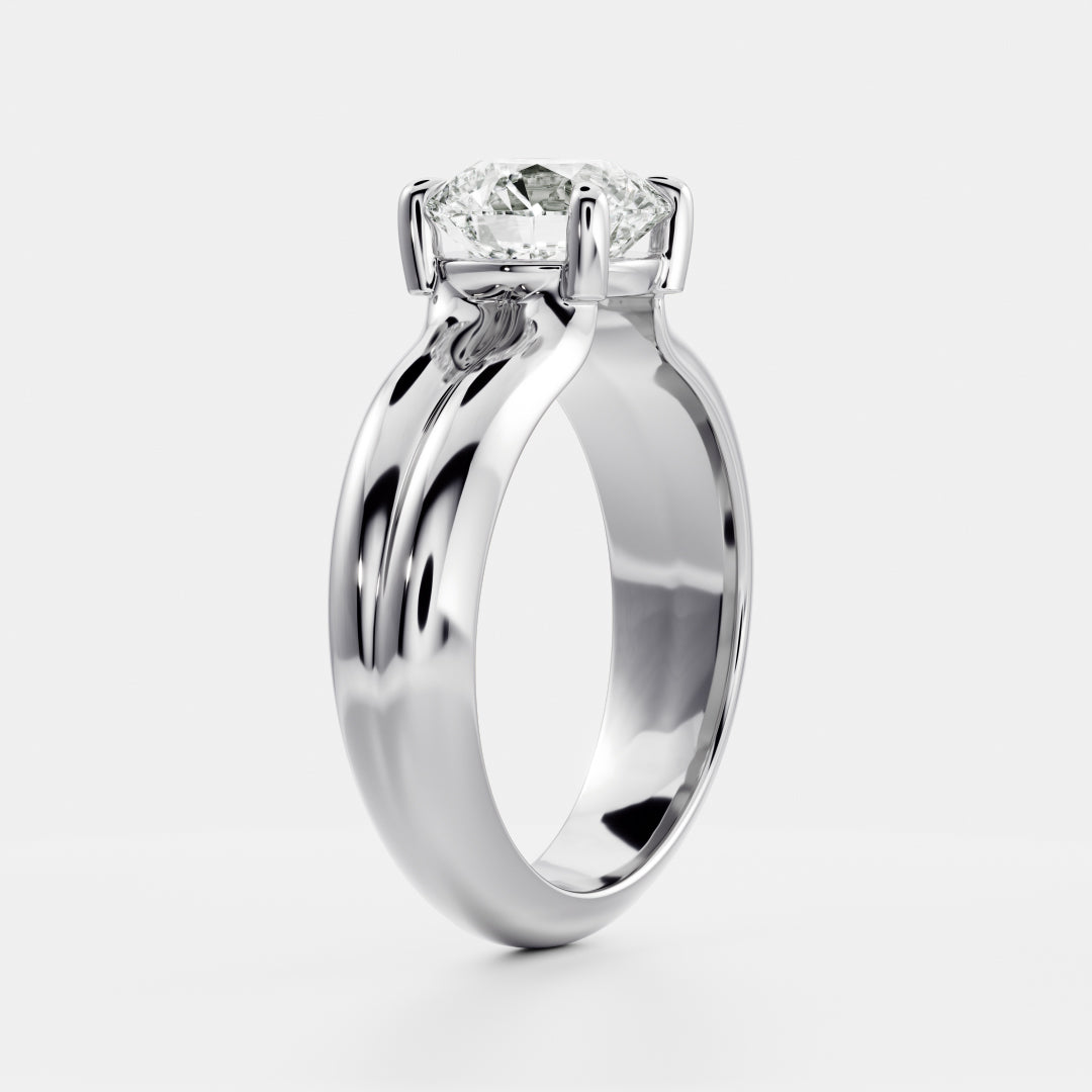 Round: Double Band Solitaire Lab Grown Diamond