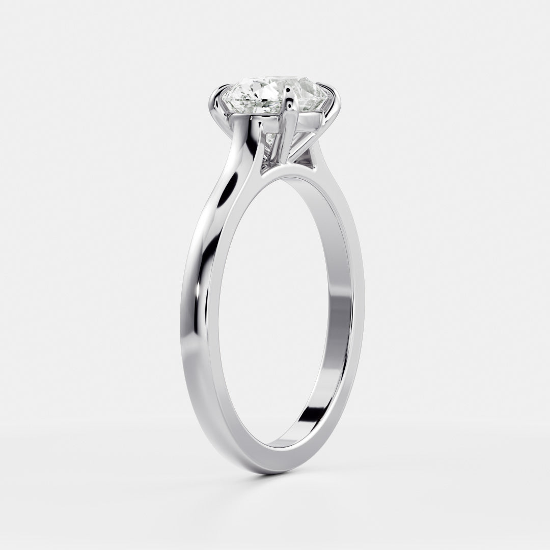 East-West Oval: Cathedral Solitaire Lab Grown Diamond