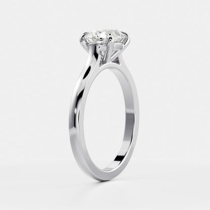 East-West Oval: Cathedral Solitaire Lab Grown Diamond