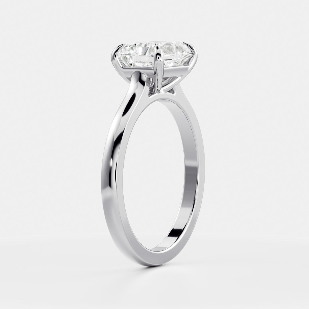 East-West Radiant: Cathedral Solitaire Lab Grown Diamond