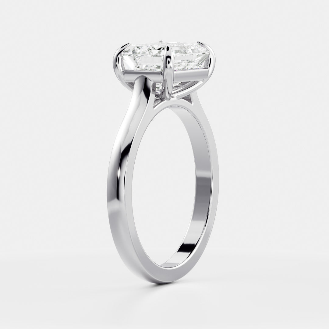 2 CT Emerald: East-West Cathedral Lab Grown Diamond