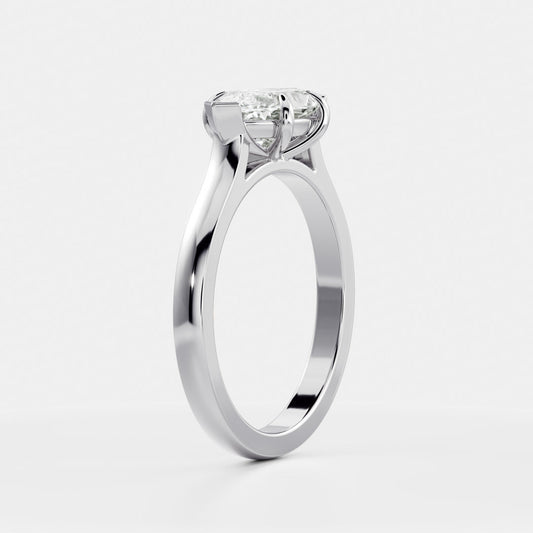 East-West Marquise: Cathedral Solitaire Lab Grown Diamond Engagement Ring
