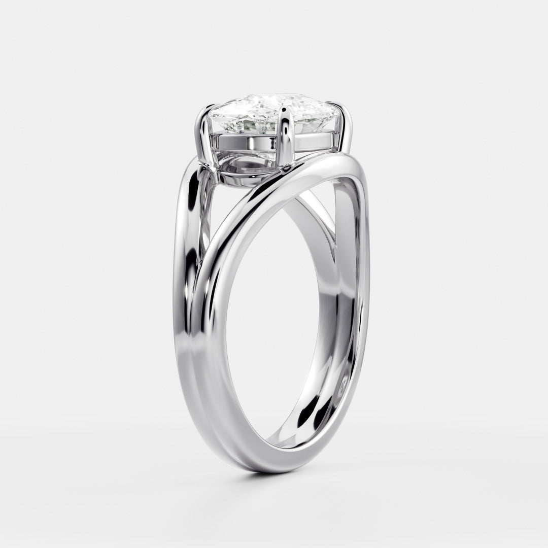 East-West Elongated Cushion: Split Shank Lab Grown Diamond