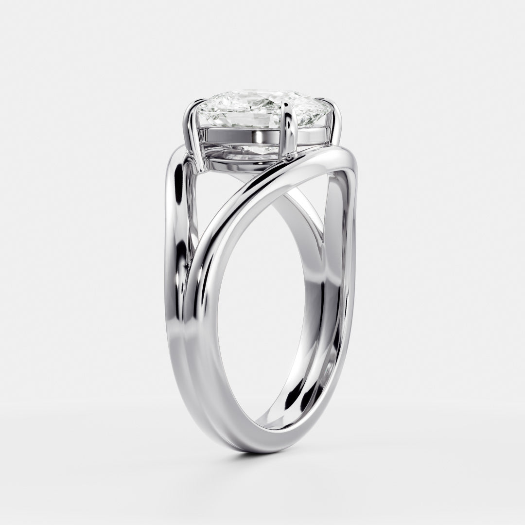 2 CT Elongated Cushion: Split Shank Lab Grown Diamond
