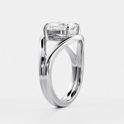 2 CT Elongated Cushion: Split Shank Lab Grown Diamond