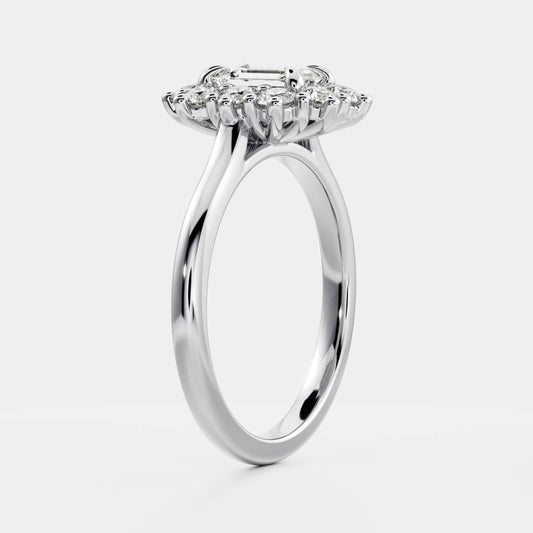 Round: Halo Cluster Lab Grown Diamond Engagement Ring