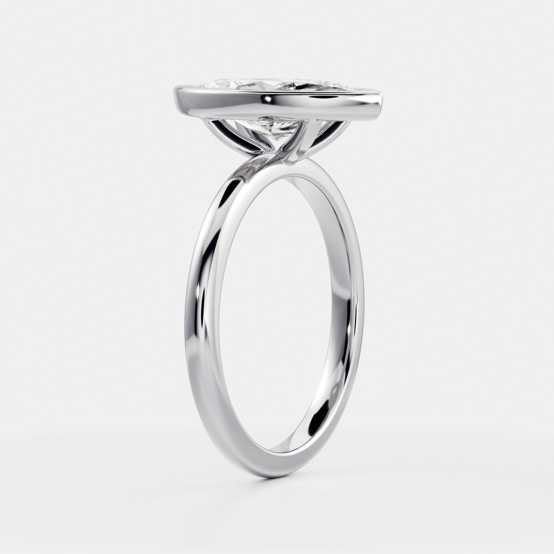 2 CT Marquise: Bezel Lab Grown Diamond Engagement Ring
