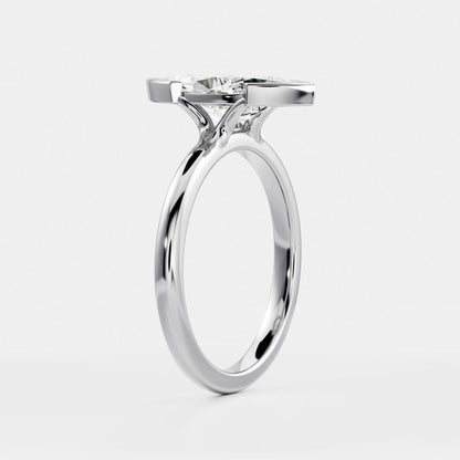 2 CT Marquise: Bezel Half Lab Grown Diamond