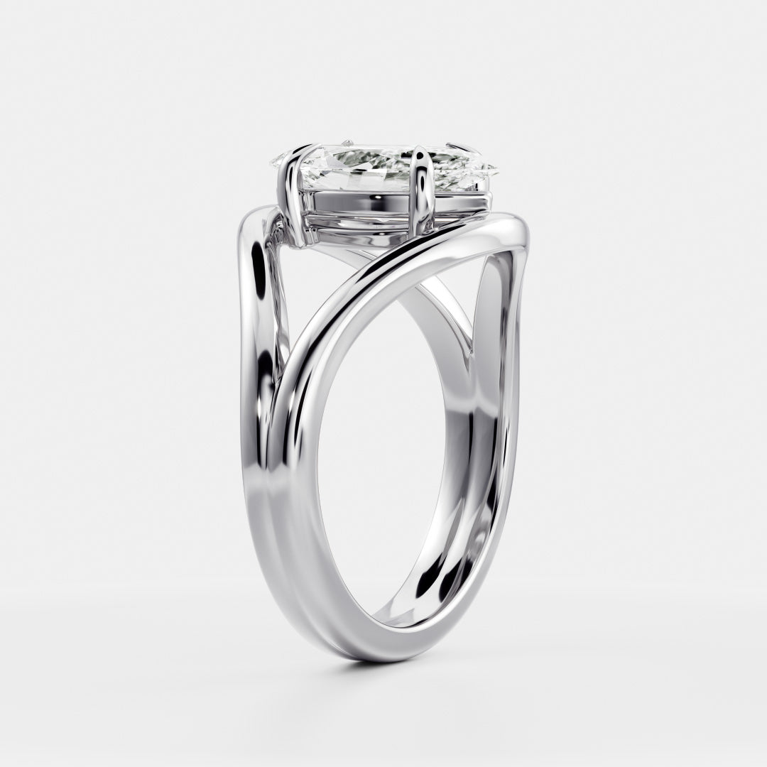 2 CT Radiant: Split Shank Lab Grown Diamond